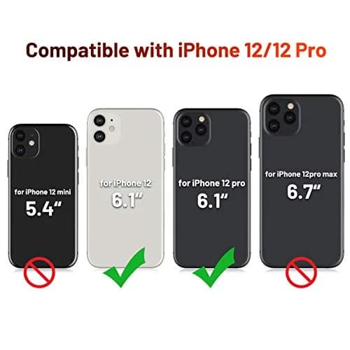 OCASE Wallet Case for iPhone 12/12 Pro | Peacock Blue, RFID Shielding, Kickstand, 6.1" thumbnail 2