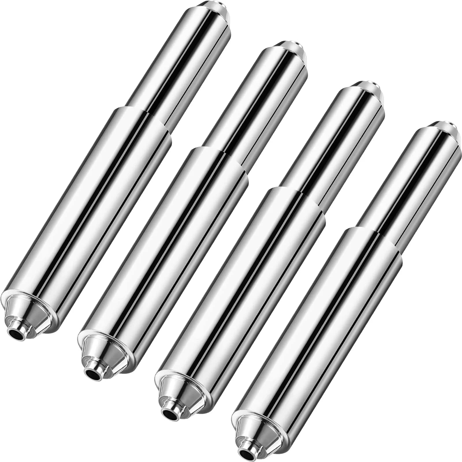 Shappy Silver 4 Pcs Toilet Paper Holder Replacement Rods | Universal Spring Loaded Plastic Retractable Holder Insert - main product image