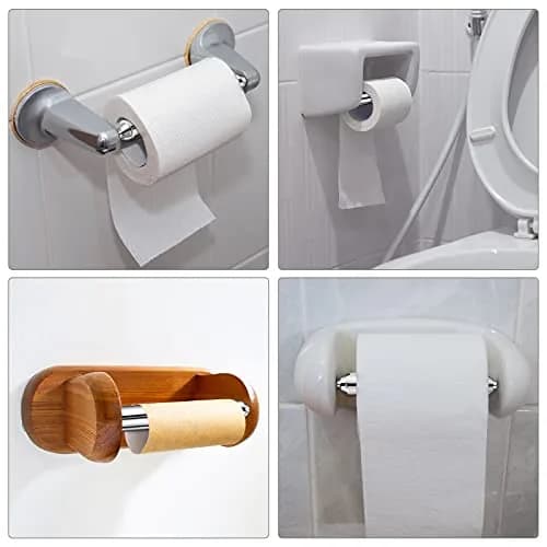 Shappy Silver 4 Pcs Toilet Paper Holder Replacement Rods | Universal Spring Loaded Plastic Retractable Holder Insert thumbnail 7