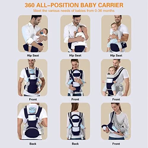 YSSKTC Ergonomic Baby Carrier with Hip Seat for Newborns to Toddlers | 360° All Position, 7-45 lbs thumbnail 5