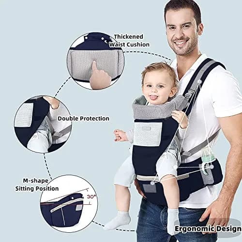 YSSKTC Ergonomic Baby Carrier with Hip Seat for Newborns to Toddlers | 360° All Position, 7-45 lbs thumbnail 3
