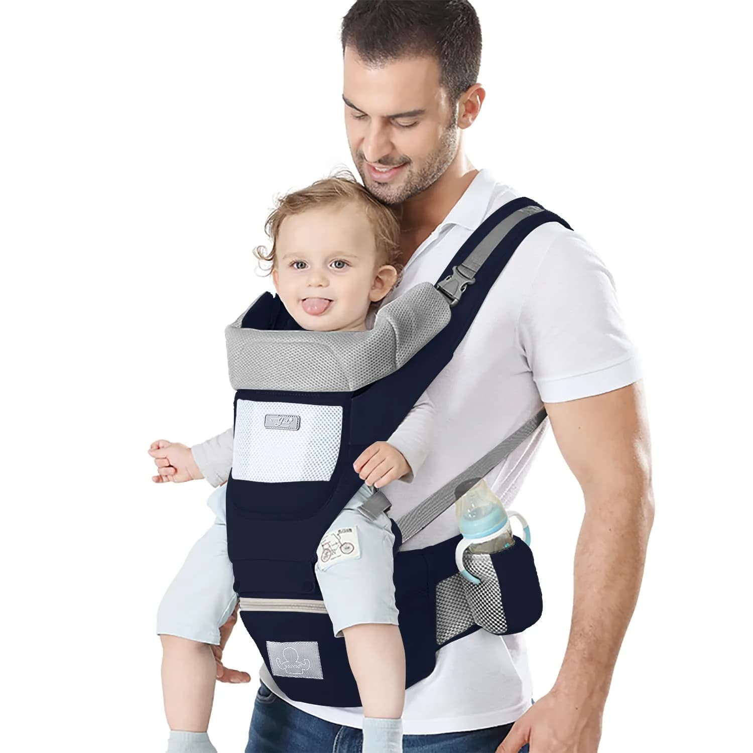 YSSKTC Ergonomic Baby Carrier with Hip Seat for Newborns to Toddlers | 360° All Position, 7-45 lbs - main product image