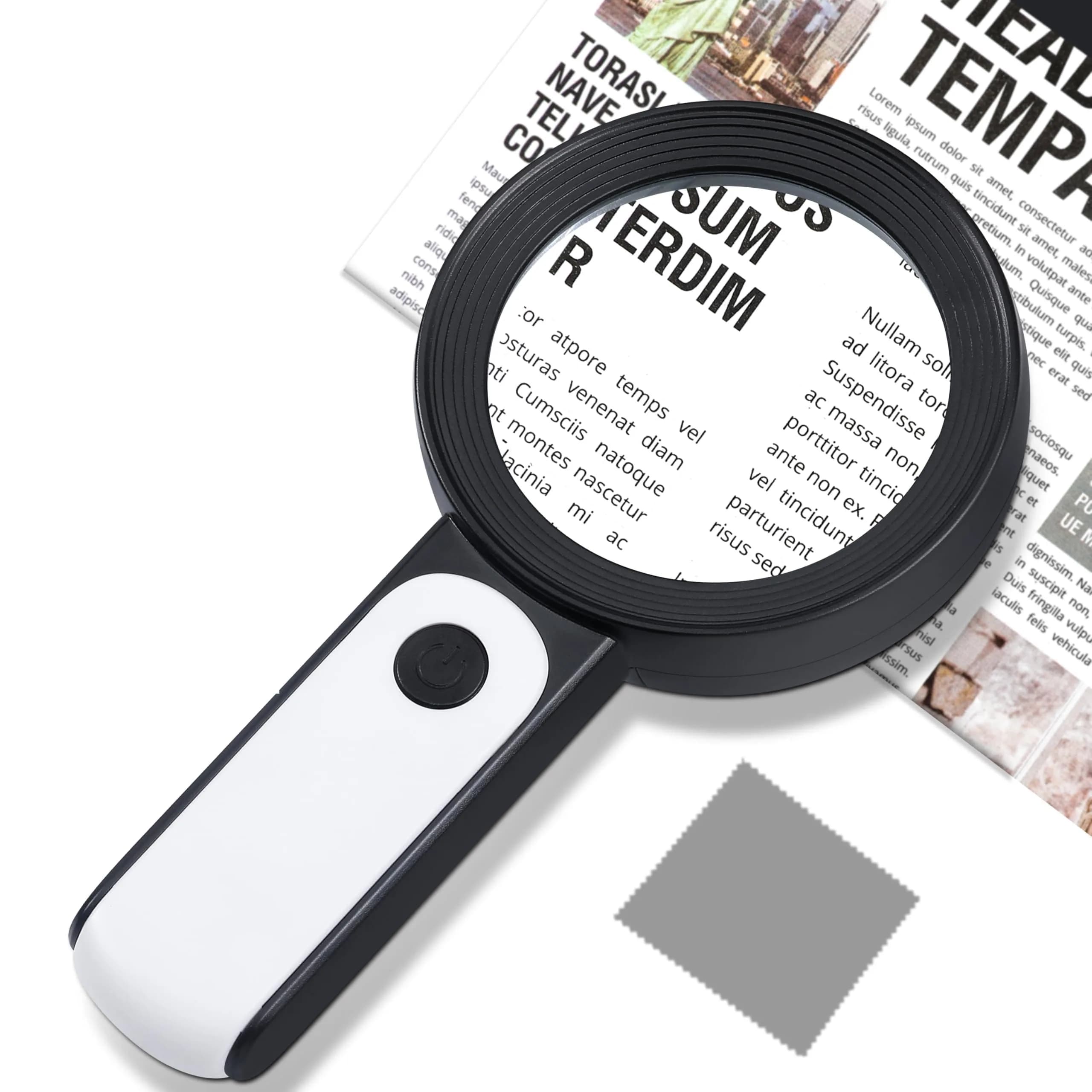 Arsir Magnifying Glass with Light for Reading | 3 Light Modes, 18 LEDs, Large 3.15 inch Lens, Seniors & Low Vision Support