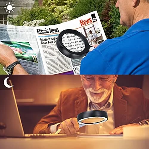 Arsir Magnifying Glass with Light for Reading | 3 Light Modes, 18 LEDs, Large 3.15 inch Lens, Seniors & Low Vision Support thumbnail 4