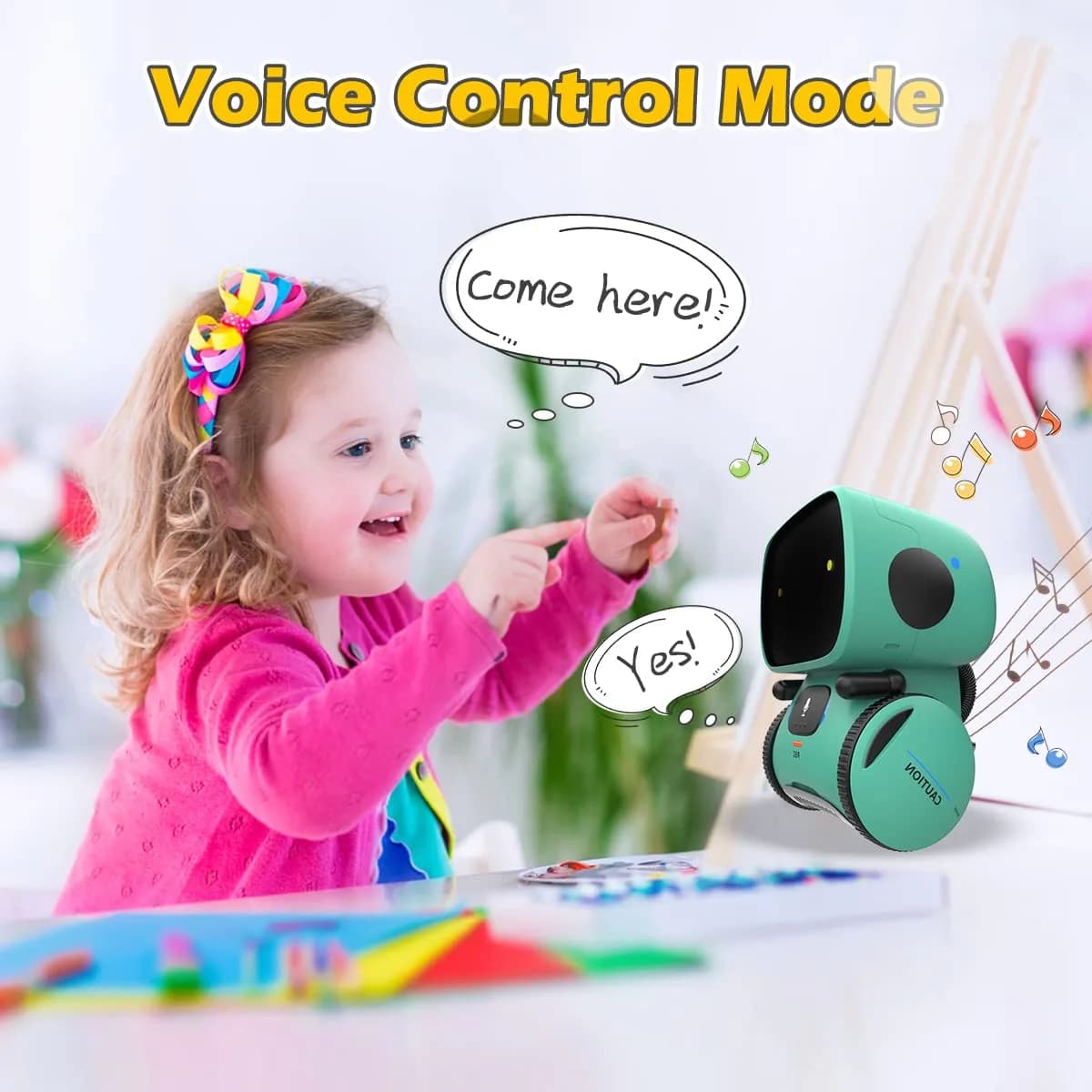 KaeKid Interactive Smart Robot Toy for Kids | Voice Control, Touch Sensor, Singing, Dancing, Repeating, Recording | Green, 13cm (5.1 Inch) - view 5