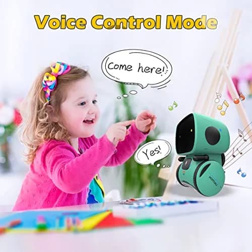 KaeKid Interactive Smart Robot Toy for Kids | Voice Control, Touch Sensor, Singing, Dancing, Repeating, Recording | Green, 13cm (5.1 Inch) thumbnail 5