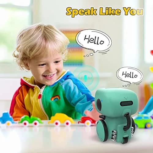 KaeKid Interactive Smart Robot Toy for Kids | Voice Control, Touch Sensor, Singing, Dancing, Repeating, Recording | Green, 13cm (5.1 Inch) thumbnail 6