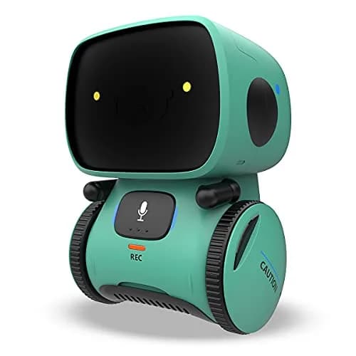 KaeKid Interactive Smart Robot Toy for Kids | Voice Control, Touch Sensor, Singing, Dancing, Repeating, Recording | Green, 13cm (5.1 Inch) thumbnail 1