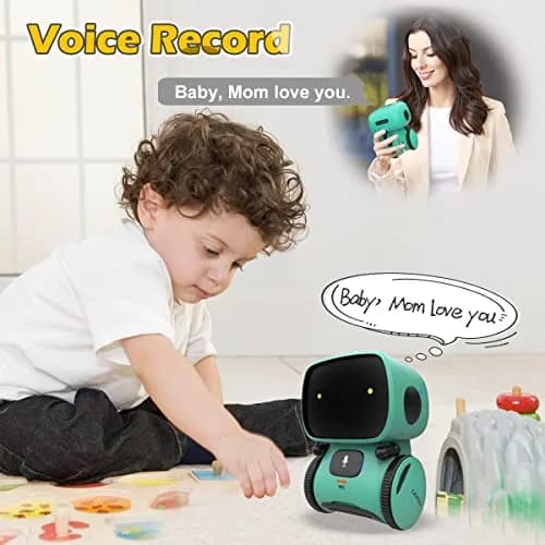KaeKid Interactive Smart Robot Toy for Kids | Voice Control, Touch Sensor, Singing, Dancing, Repeating, Recording | Green, 13cm (5.1 Inch) thumbnail 7