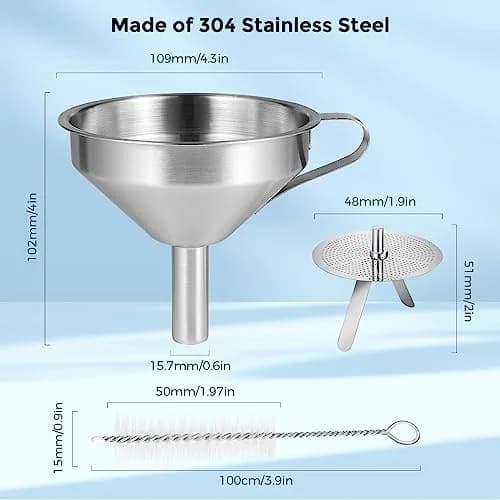 Sovol 3D Printer Stainless Steel Funnel Resin Filter Cup with Cleaning Kit (11.2cm x 10.9cm x 10.2cm) thumbnail 6