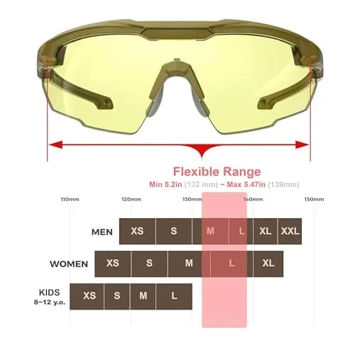 HTS HUNTERSKY S57 Yellow Lens Ballistic Safety Glasses ANSI Z87+ Impact-Resistant Impact Nylon (Medium) | UV400 Anti-Fog thumbnail 6