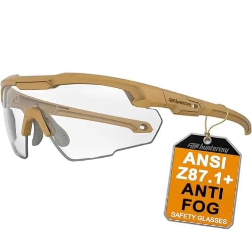 HTS HUNTERSKY S57 Clear Lens Ballistic Tactical Shooting Glasses | ANSI Z87+ UV400 Protection thumbnail 1