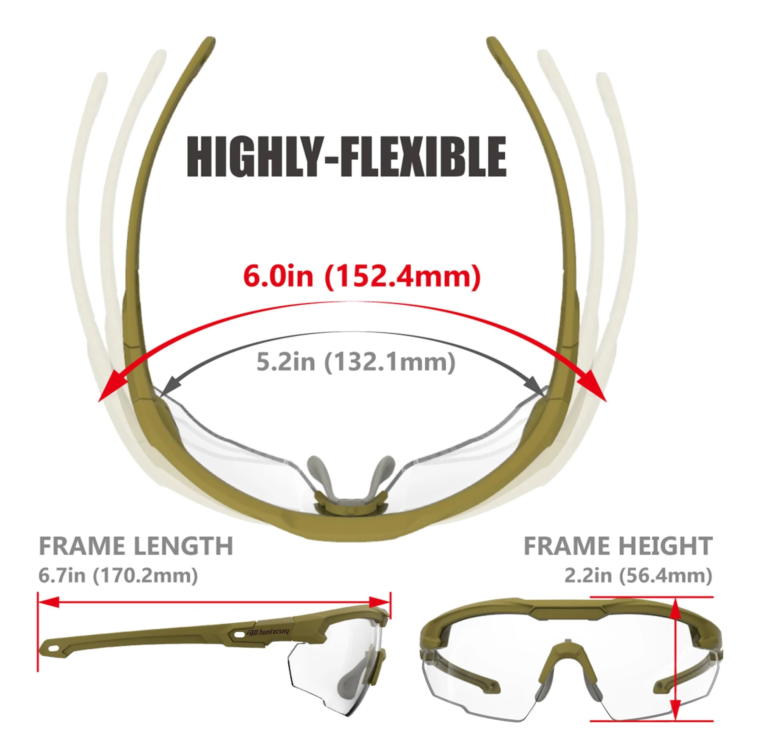 HTS HUNTERSKY HTS ballistic Safety Glasses S57 | Impact-Resistant, UV400, Tactical Eye Protection thumbnail 7