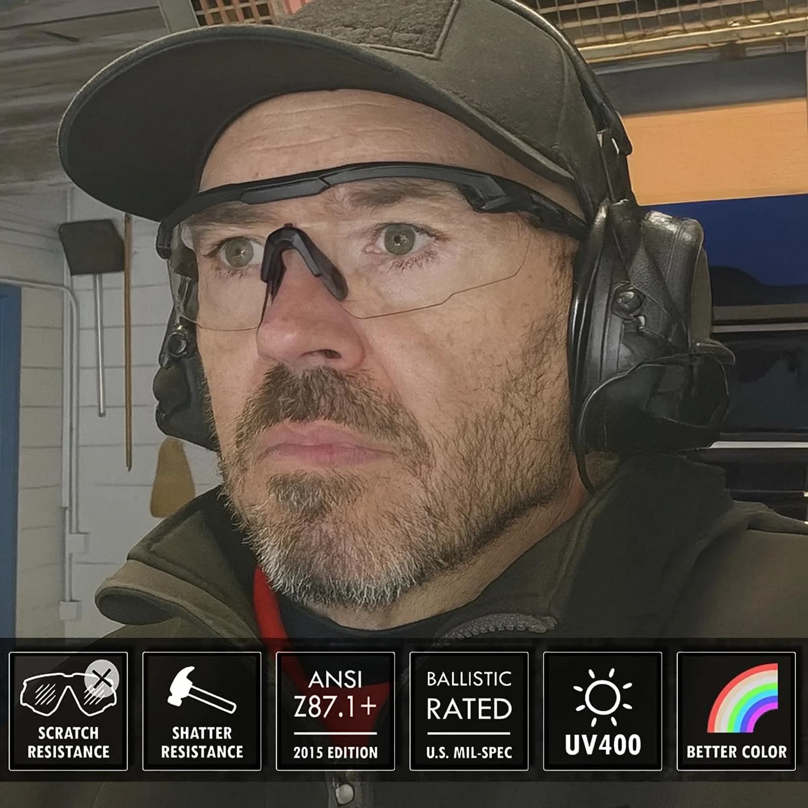 HTS HUNTERSKY HTS ballistic Safety Glasses S57 | Impact-Resistant, UV400, Tactical Eye Protection thumbnail 2