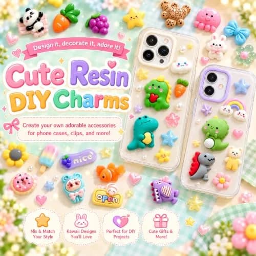 LEEXINLUU Slime Charms Cartoon Animal & Fruit Set | Assorted Resin Flatbacks for DIY Crafts & Decorations thumbnail 4