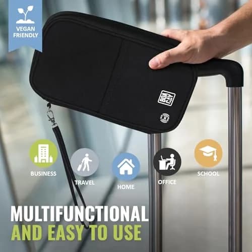 BOACAY Travel Document Organizer with RFID, Waterproof Family Passport Holder, Wallet for Women & Men, 5x1.4x8.9" thumbnail 5