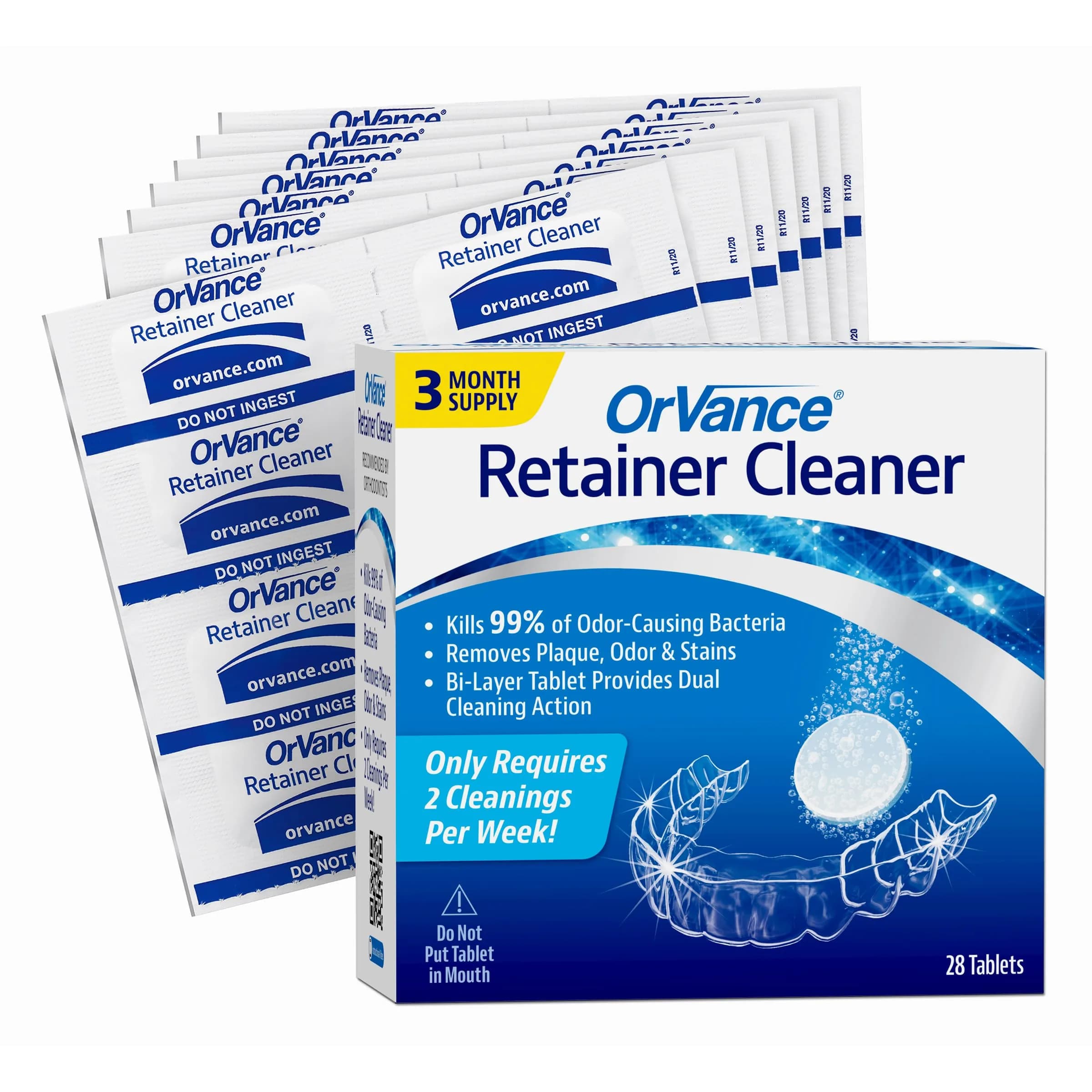 OrVance Retainer Cleaner Tablets 56 Count | Cleans Plaque, Odor & Stains Twice Weekly - view 3
