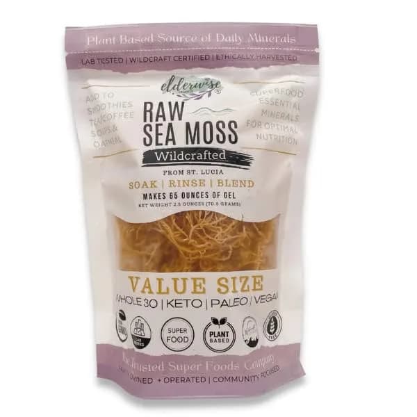 Elderwise Organics Golden Sea Moss 2.5oz (70.87g) | Wildcrafted Gracilaria for Gel & Smoothies thumbnail 6