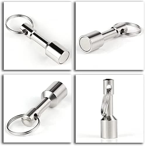 WELLZEER Keychain Magnet for Testing Brass, 12mm Round (2-Pack, Silver) | Strong Neodymium for Jewelry & Ferrous Metals thumbnail 3