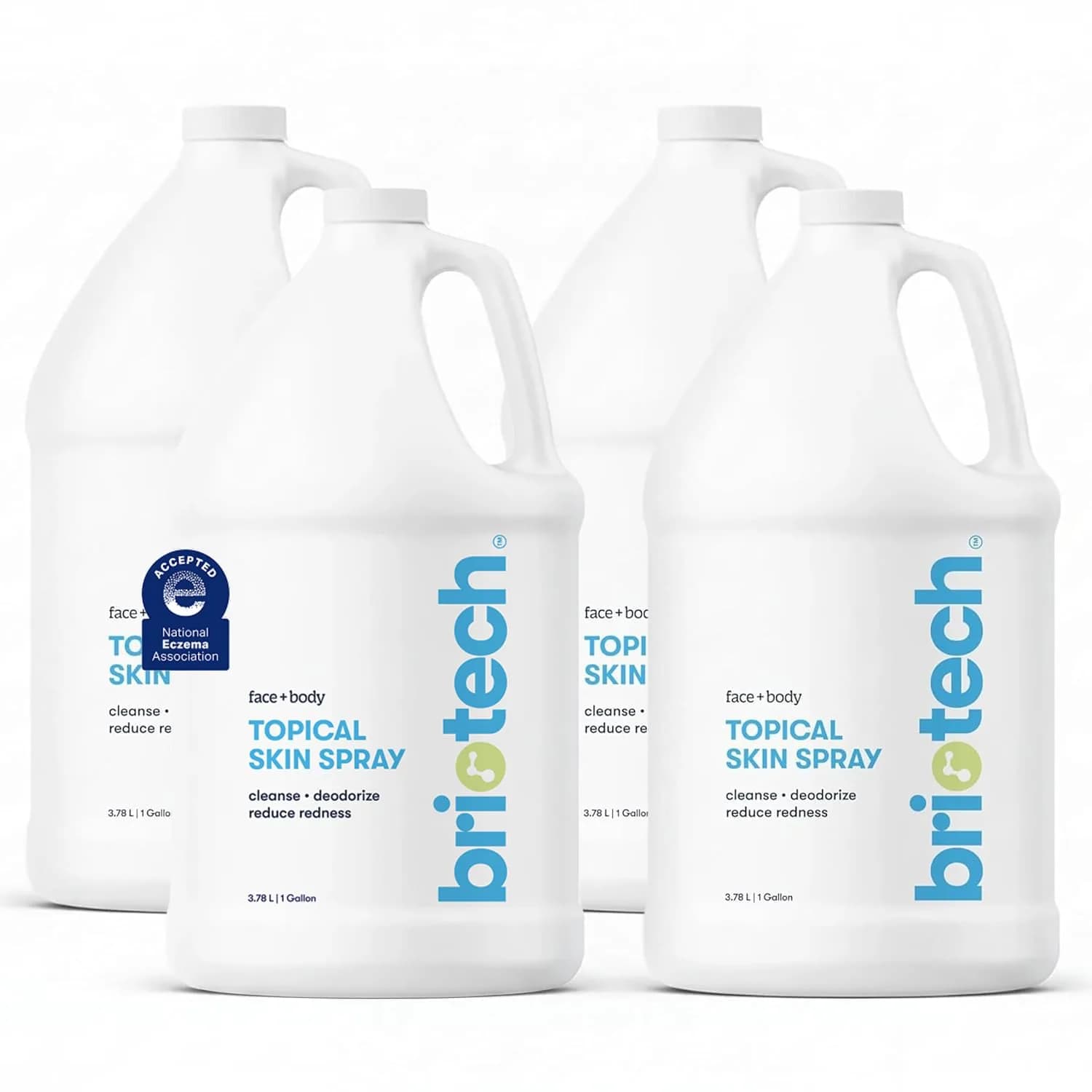 BRIOTECH Topical Skin Spray Hypochlorous Acid 3.84 L (128 Fl Oz) 4-Pack | Soothes Irritation & Calms Redness - main product image