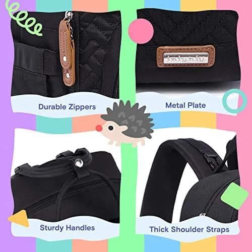 iniuniu Diaper Bag Backpack 2 Piece Set | Waterproof Travel Backpack with Changing Pad & Stroller Straps thumbnail 5