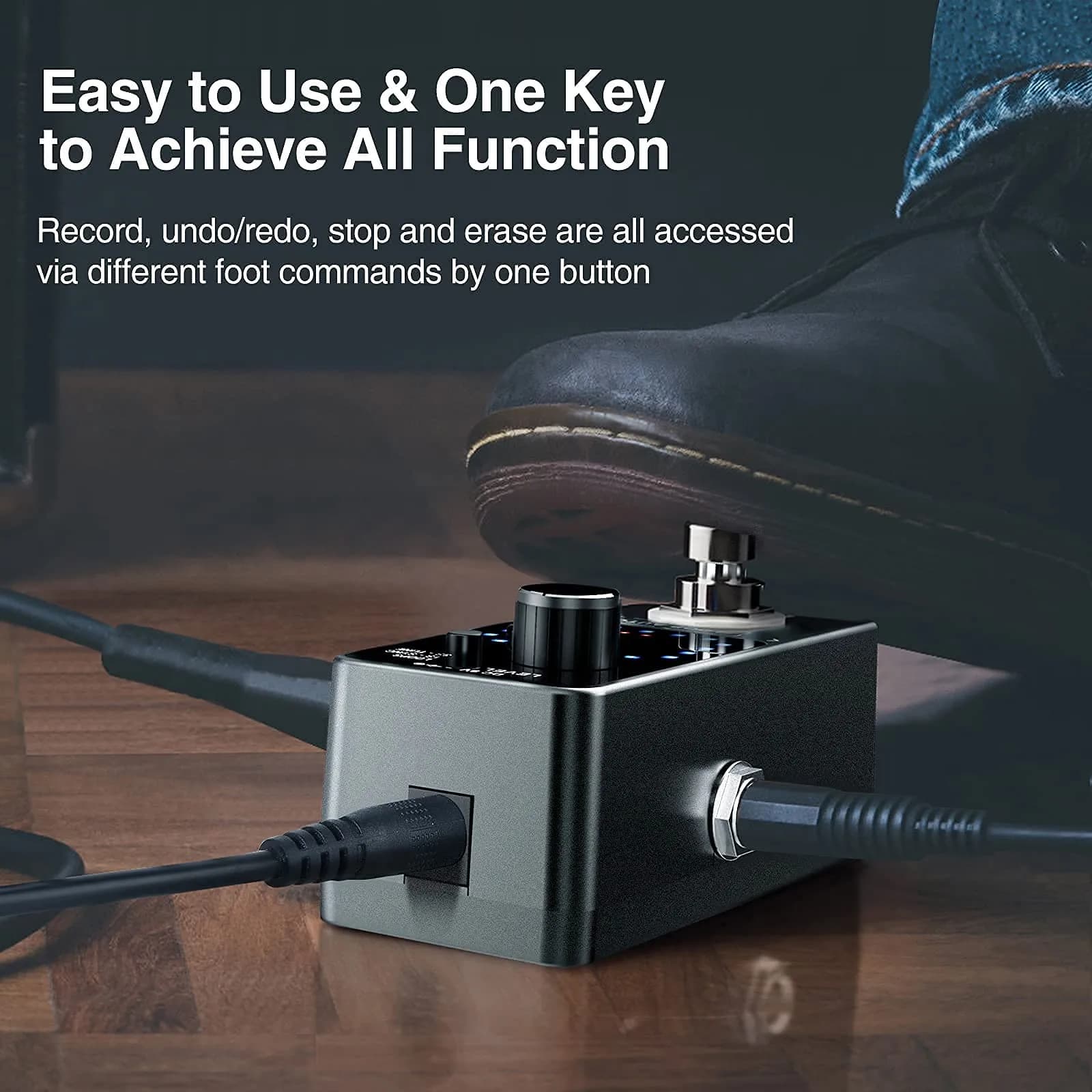 LEKATO Loop Auto Guitar Looper Pedal with Tuner & USB | 18 Min Record Time, 3 Loops, Unlimited Overdubs - view 7