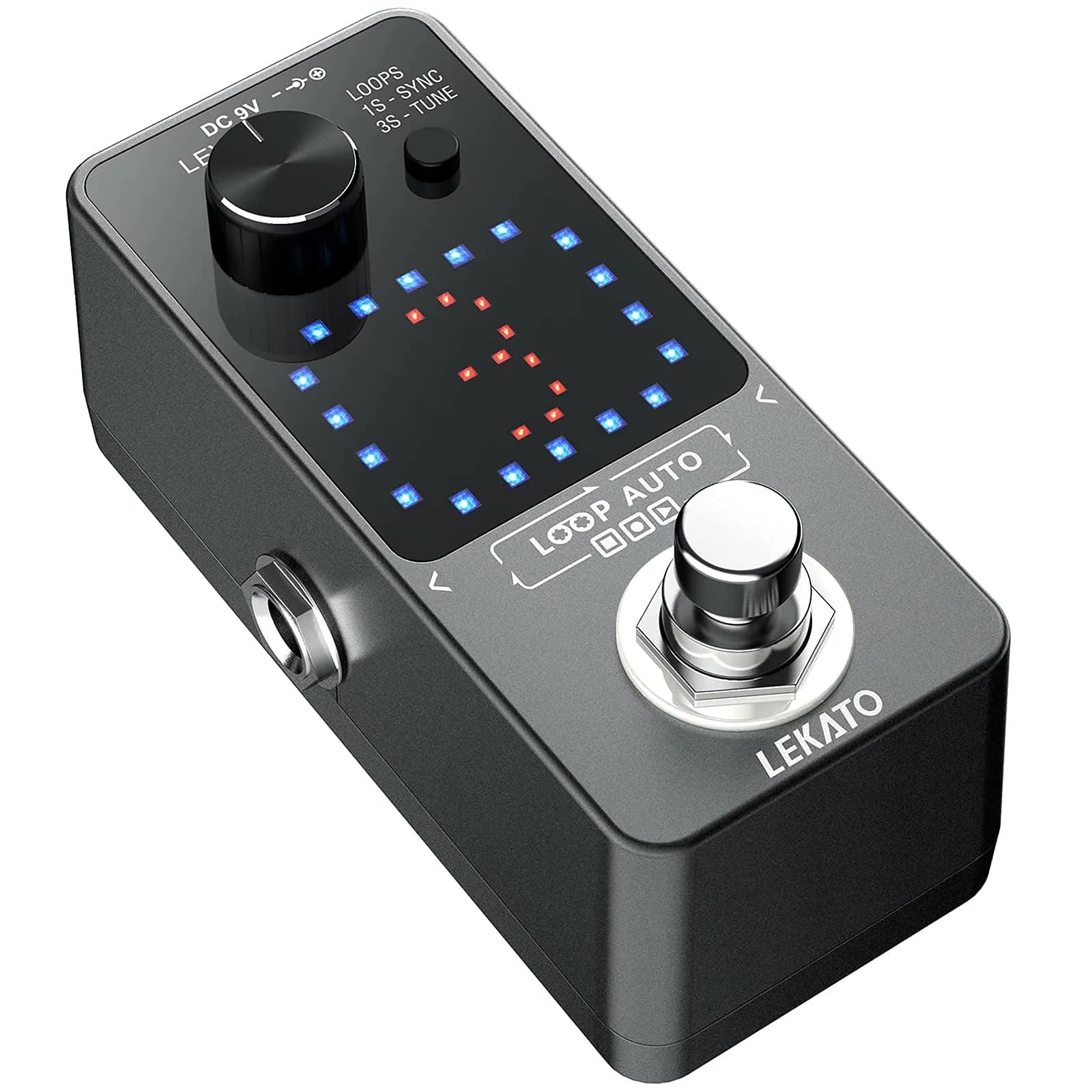 LEKATO Loop Auto Guitar Looper Pedal with Tuner & USB | 18 Min Record Time, 3 Loops, Unlimited Overdubs - view 8