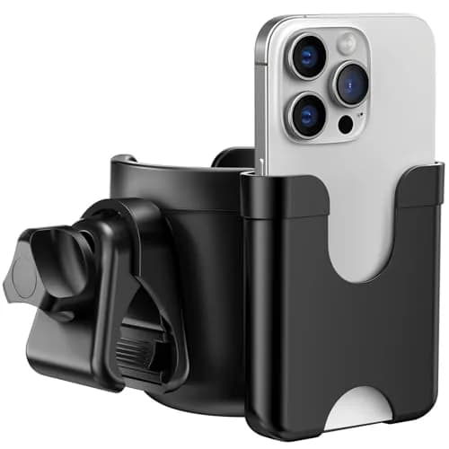 Guiseapue Universal Stroller Cup Holder with Phone Mount | 16.2 cm (6.4 in) Length thumbnail 1
