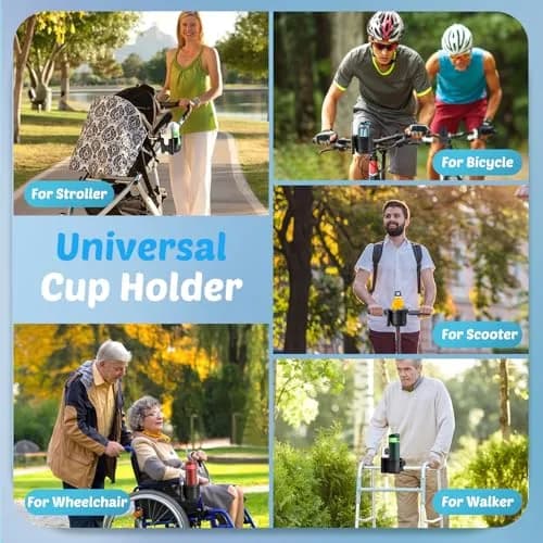 Guiseapue Universal Stroller Cup Holder with Phone Mount | 16.2 cm (6.4 in) Length thumbnail 2