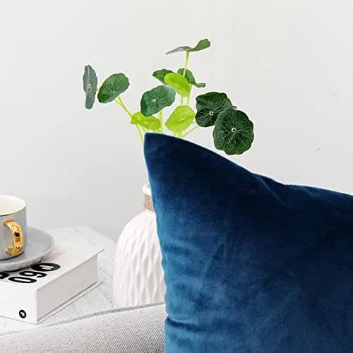 NiNi ALL Blue Velvet Throw Pillow Covers 18x18 | Elegant Decor for Couch & Bed thumbnail 3