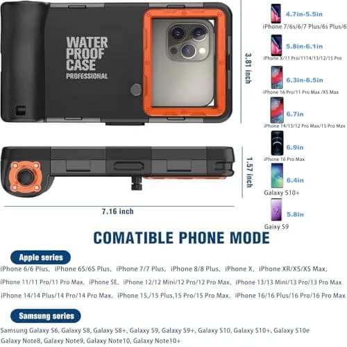 YNVYFI 2026 Underwater Snorkeling Diving Phone Case for Phone 17/16/15/14/13/12Pro Max/Galaxy S26/S25/S24/S23 | Waterproof Dive Case thumbnail 6