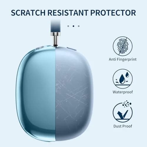 FINTIE Clear Case for AirPods Max 2 (2026) & AirPods Max 1 (2024/2020) | Transparent TPU Cover, Anti-Scratch, Precise Fit thumbnail 2