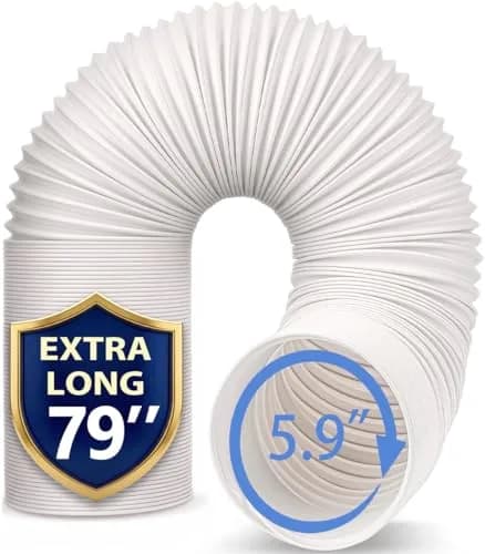 Jin&Bao 5.9" (6") AC Exhaust Hose 78.7" Universal CW Thread Replacement | Heat-Resistant Polypropylene & Stainless Steel thumbnail 1