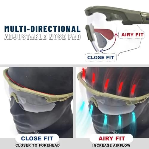 HTS HUNTERSKY S57 Clear Lens Ballistic Safety Glasses | Impact-Resistant, UV400, Anti-Fog for Shooting & Outdoor thumbnail 5