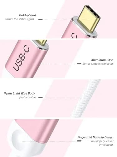 QGeeM USB C to HDMI Adapter, 4K Type C to HDMI Cable for Laptop Phone | Plug & Play, 30Hz thumbnail 6