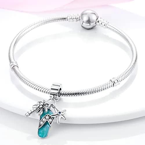 MULA 925 Sterling Silver Charms for Bracelets & Necklaces | Airplane & Passport thumbnail 2