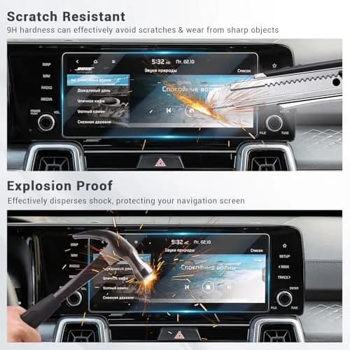 YEE PIN Kia Sorento 2021 2022 2023 Screen Protector Glass 10.25" | Tempered HD Screen Cover thumbnail 6