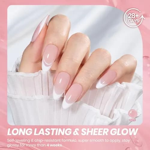 beetles Gel Polish Pink Jelly Gel Nail Polish 15ml (0.51 Fl Oz) | Sheer Nude Effect for Natural Manicures thumbnail 4