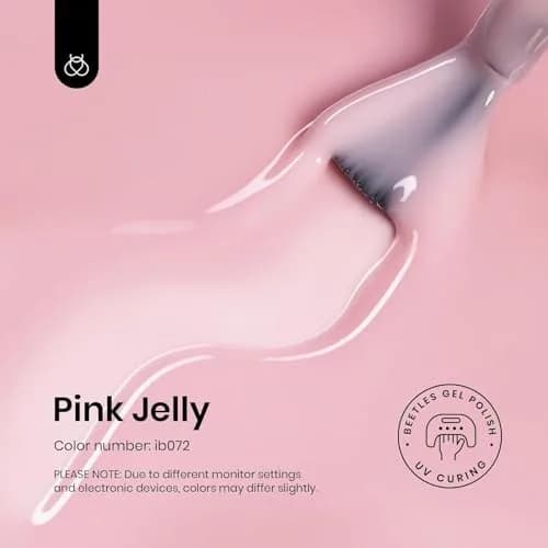 beetles Gel Polish Pink Jelly Gel Nail Polish 15ml (0.51 Fl Oz) | Sheer Nude Effect for Natural Manicures thumbnail 2