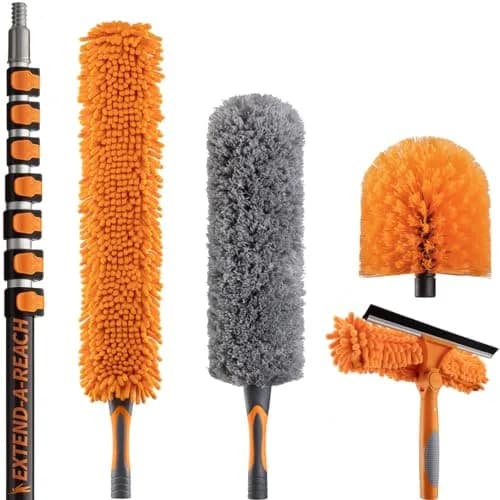 EXTEND-A-REACH High Reach Duster Kit with 30 ft Extension Pole | 5-Piece Set for High Ceilings & Windows thumbnail 1
