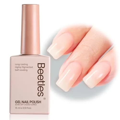 Beetles Nude Gel Polish, 15ml Jelly Neutral Nude Gel Nail Polish Set | Translucent Effect French Nail Art - main product image