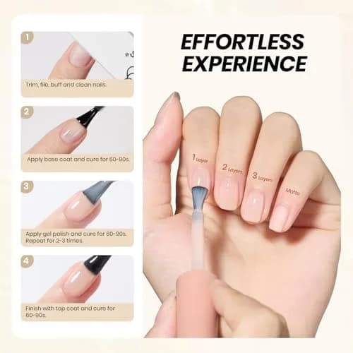 beetles Gel Polish Jelly Neutral Nude Gel Nail Polish 15ml (0.51 Fl Oz) | UV/LED Cure, 28-Day Wear thumbnail 5