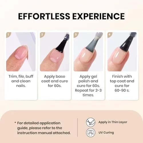 beetles Gel Polish Jelly Neutral Nude Gel Nail Polish 15ml (0.51 Fl Oz) | UV/LED Cure, 28-Day Wear thumbnail 7