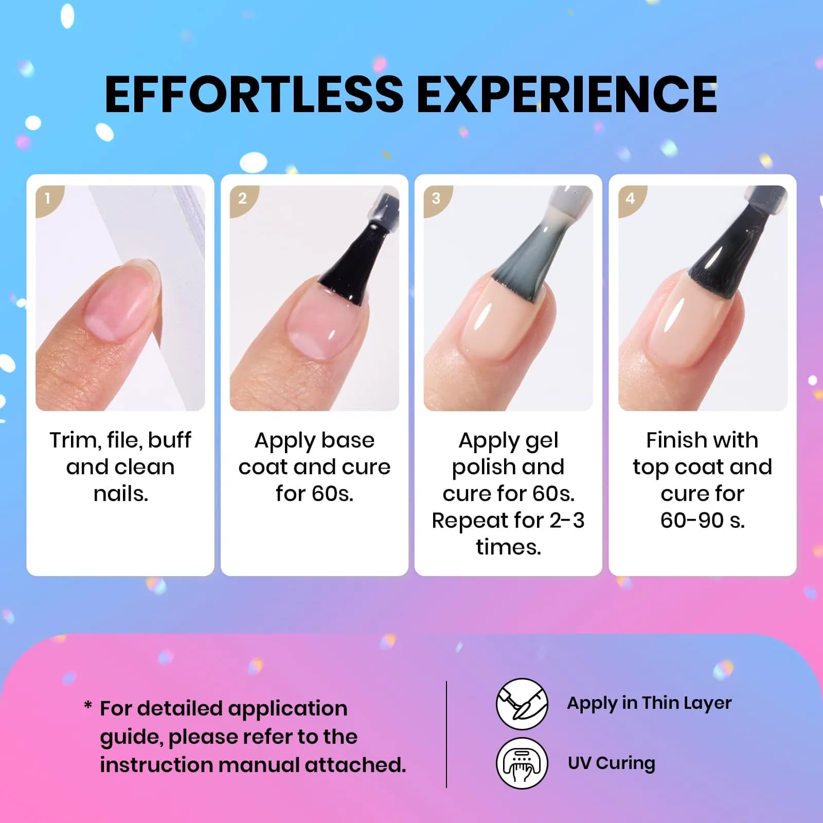 Beetles Nude Gel Polish, 15ml Jelly Neutral Nude Gel Nail Polish Set | Translucent Effect French Nail Art - view 7