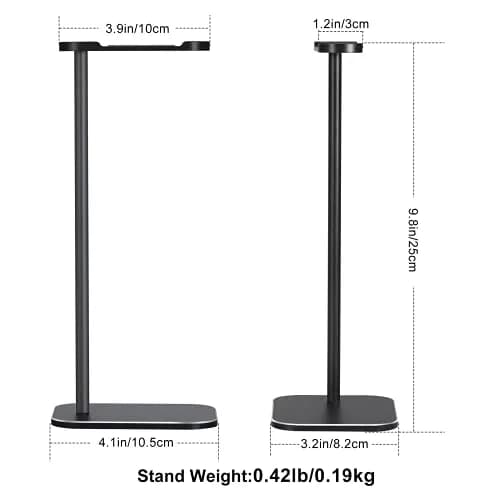 SHUOSUO Black Aluminum Headphone Stand with Solid Metal Base | Modern Minimalistic Design thumbnail 6