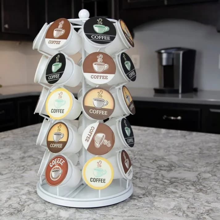 Nifty Solutions White Item Stand 35 K Cup Capacity | 360° Rotating Coffee Pod Organizer (13 Inch Tall) thumbnail 11