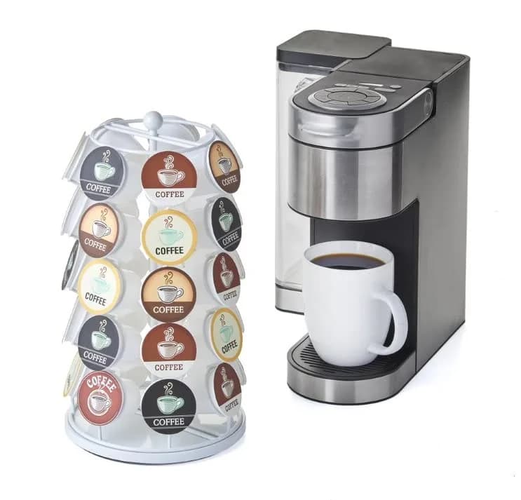 Nifty Solutions White Item Stand 35 K Cup Capacity | 360° Rotating Coffee Pod Organizer (13 Inch Tall) thumbnail 3