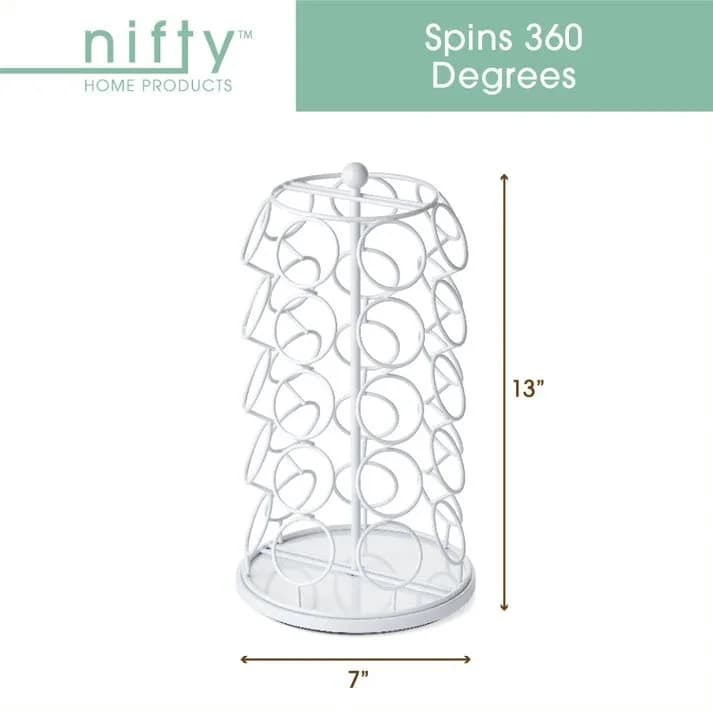 Nifty Solutions White Item Stand 35 K Cup Capacity | 360° Rotating Coffee Pod Organizer (13 Inch Tall) thumbnail 7