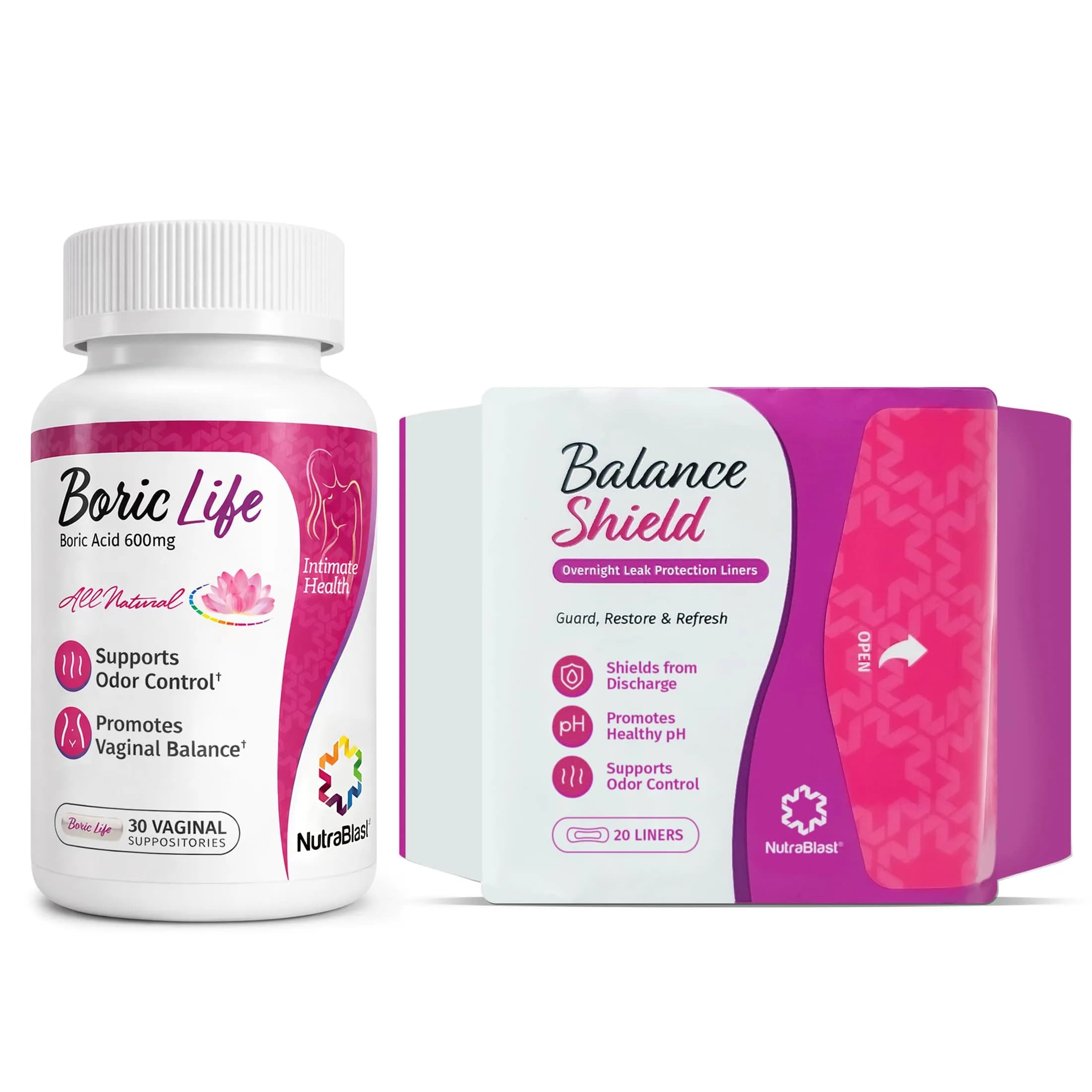 NutraBlast Boric Acid Suppositories 600mg (50 Count) | Intimate Health Support - main product image