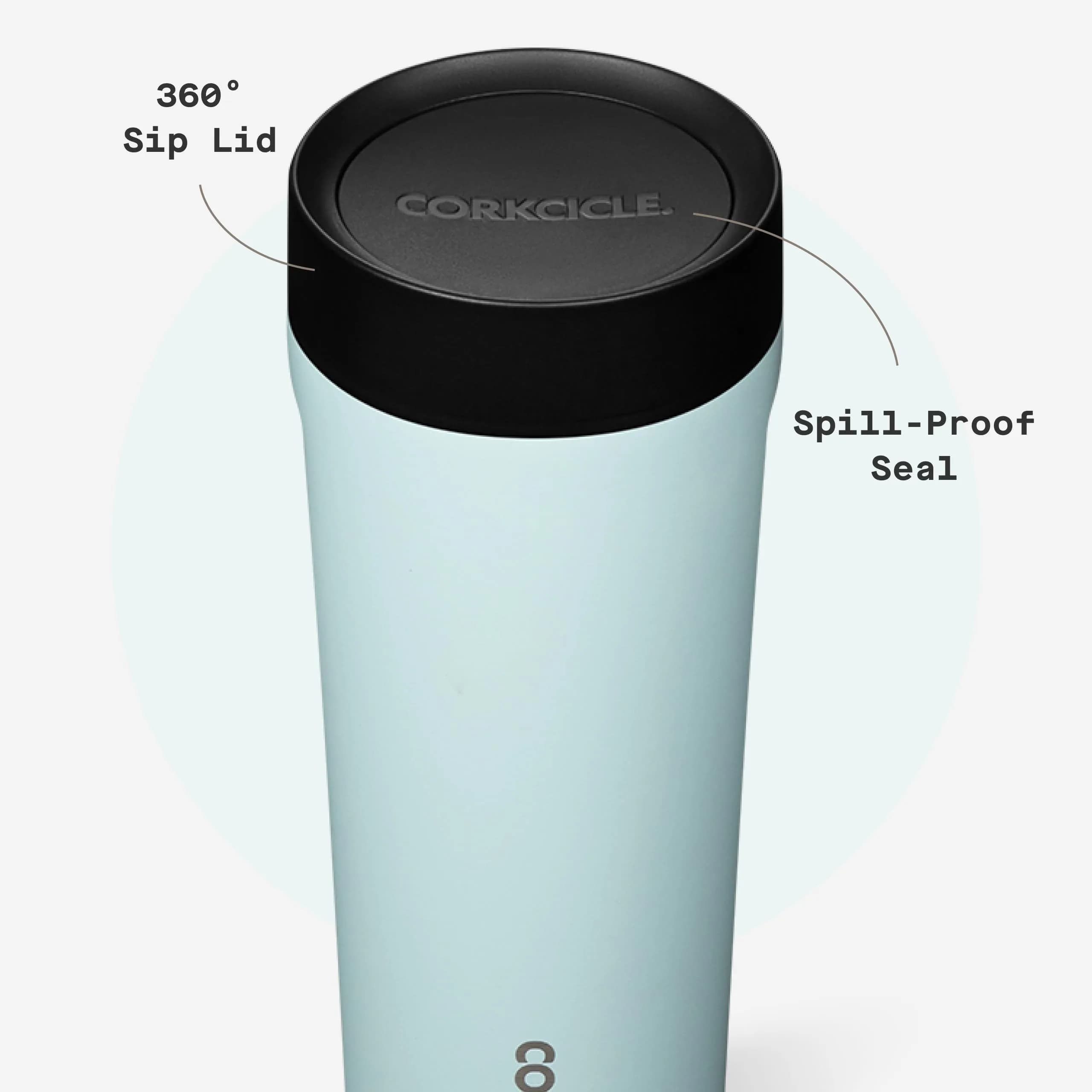 Corkcicle Commuter Cup 17 oz (503 ml) with 360° Sip Lid, Gloss Powder Blue | Insulated Stainless Steel Travel Mug - view 5